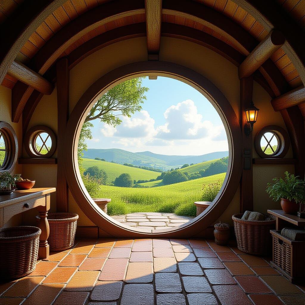 Rustic Hobbit Home Interior in Summer