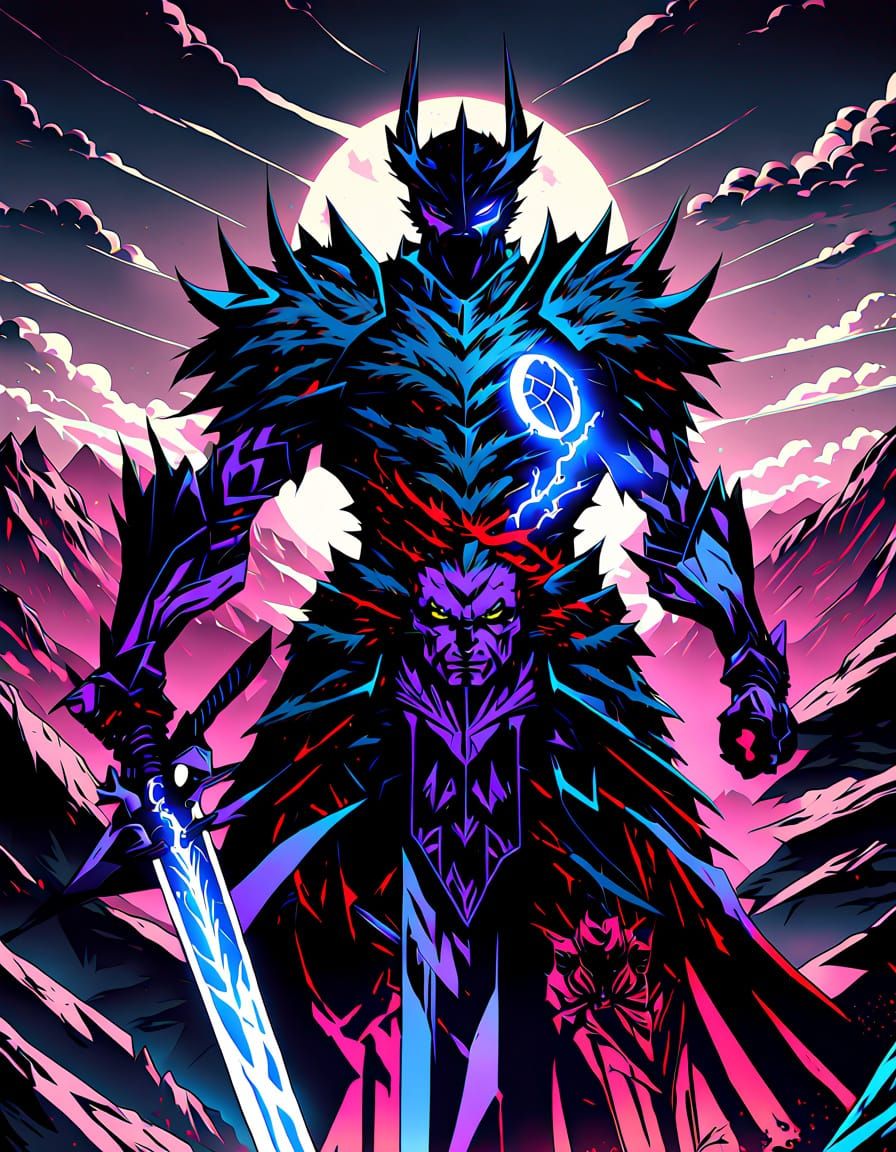 Evil Shadow Knight Echo Of Valor in Anime Style