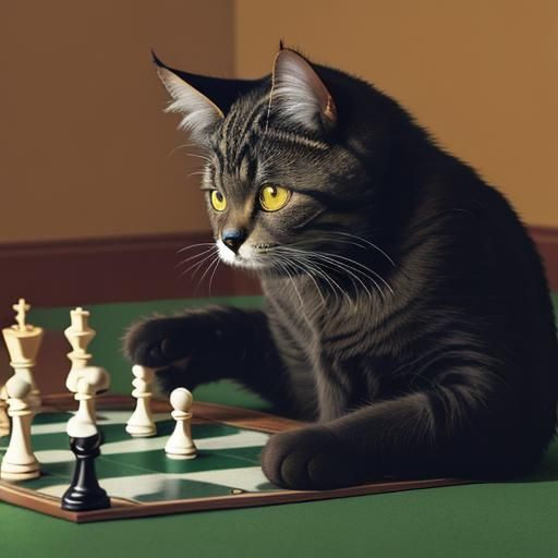 Cat Plays Chess