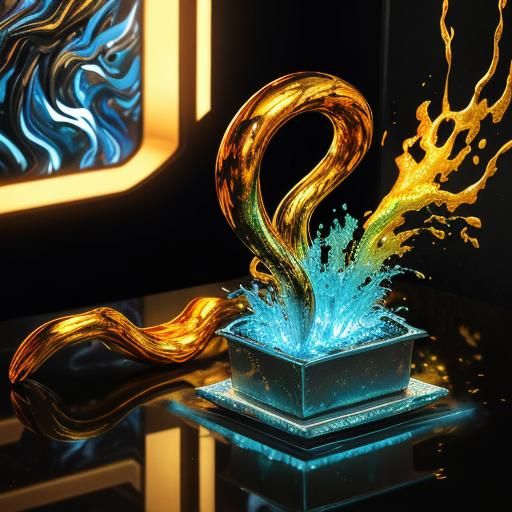 Melting Metal: Surrealist 3D Rendering