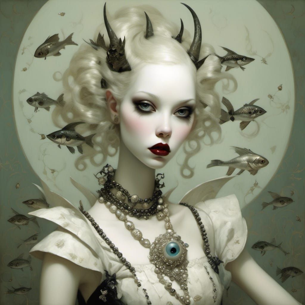 Gothic Punk Woman with Grotesque Features