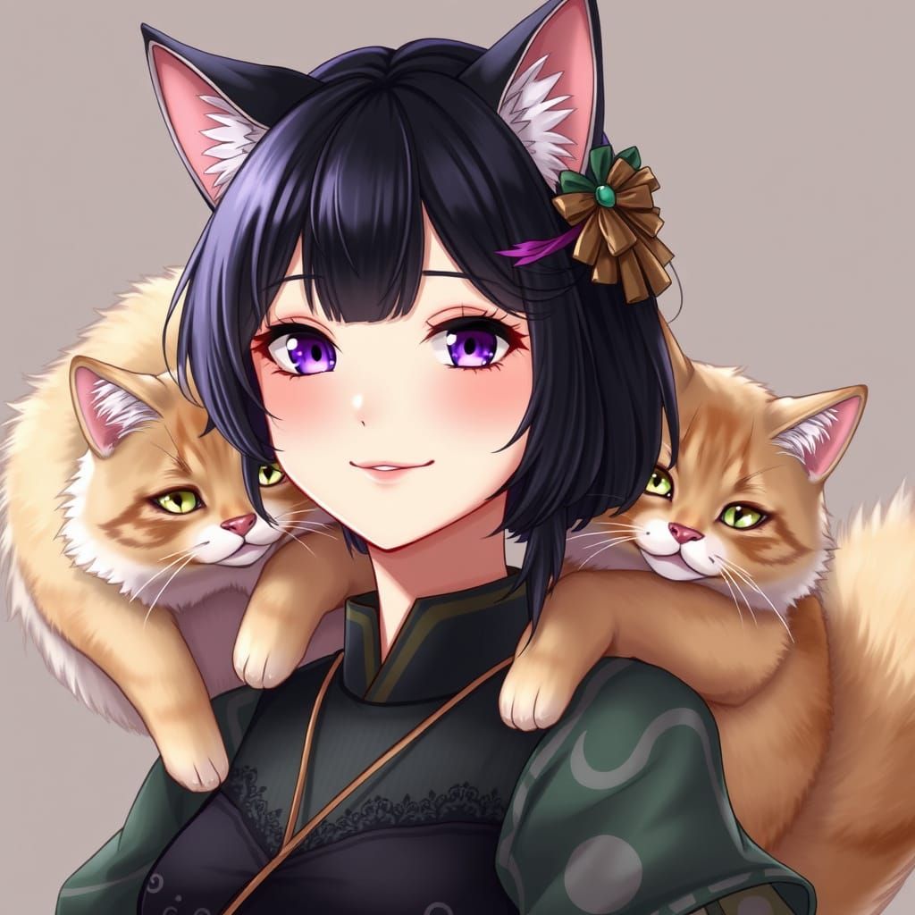 Mysterious Kitten Spirit in Vibrant Colors