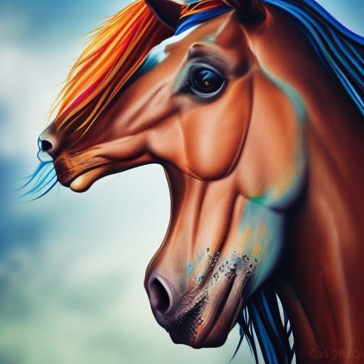 Hyperrealistic Horse Man Portrait with Dramatic Lighting