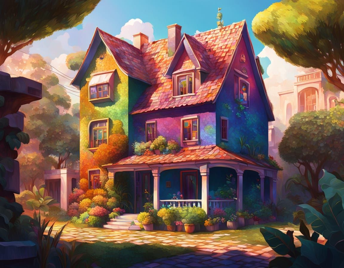 Hyperrealistic Cat House Concept Art