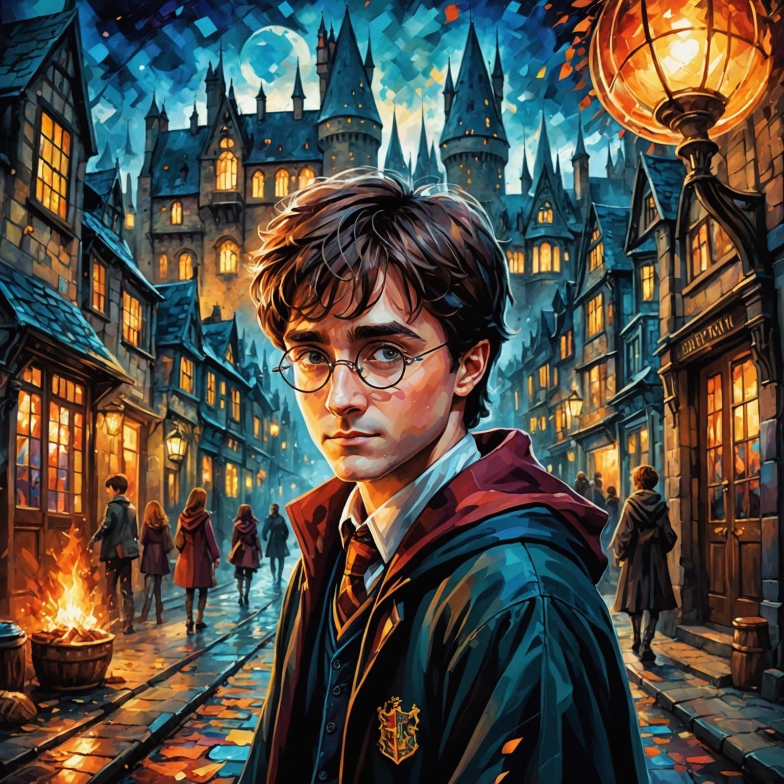 Anime Harry Potter Portrait in Vibrant Style