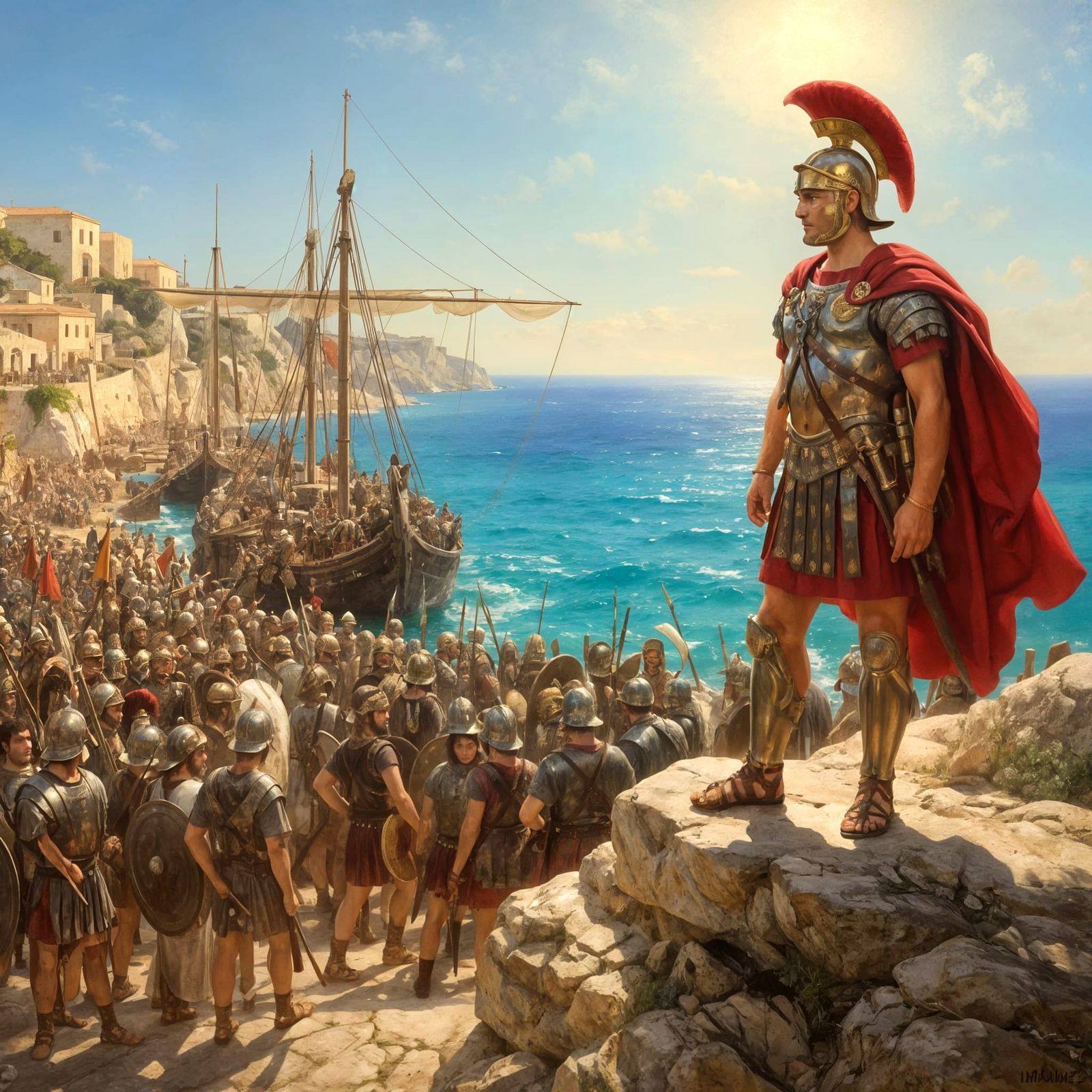 Roman Legion Boards Navy at Mediterranean Coast