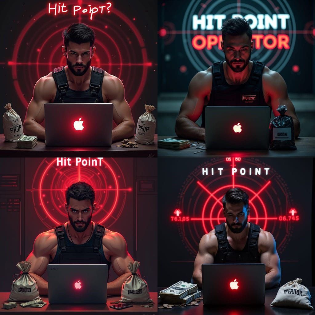 Man in Bulletproof Vest with Apple Laptop and Cash