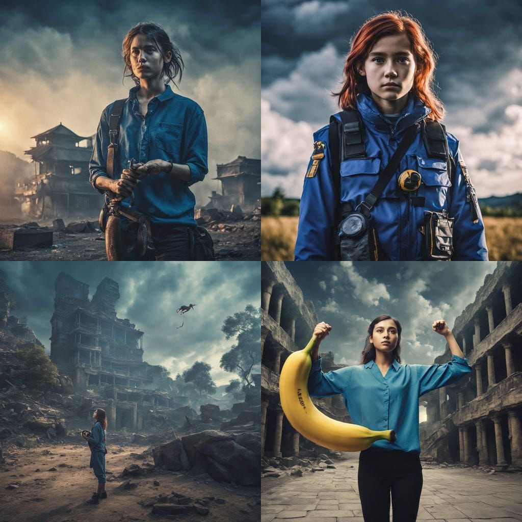 Woman with Banana: Cinematic Real Camera Photo