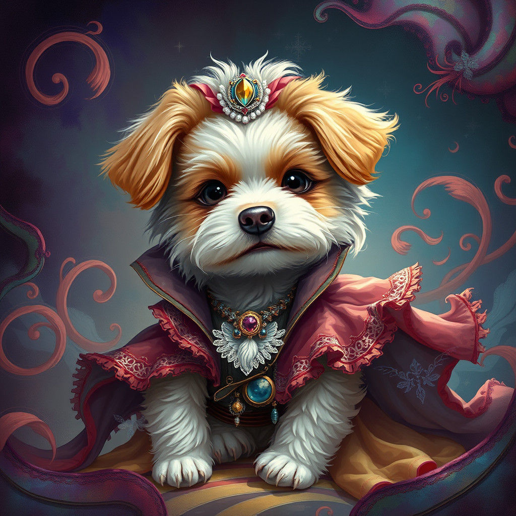 Dog in Costume: Dreamlike Digital Art