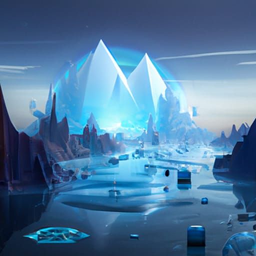 Fantastical Crystal Ocean in Detailed Matte Painting