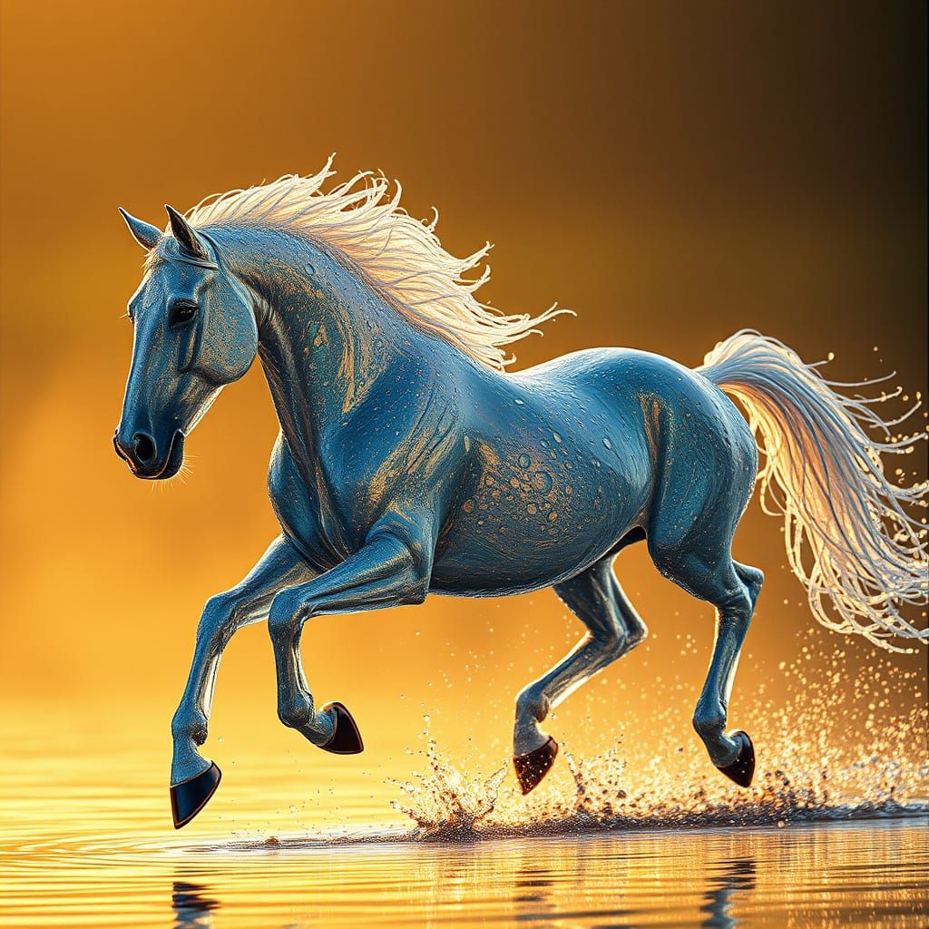 Ethereal Water Horse in Cinematic Realism