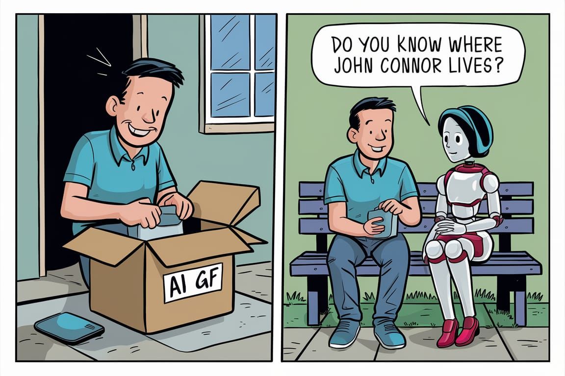 AI Girlfriend Comic Strip: A Question of Priorities