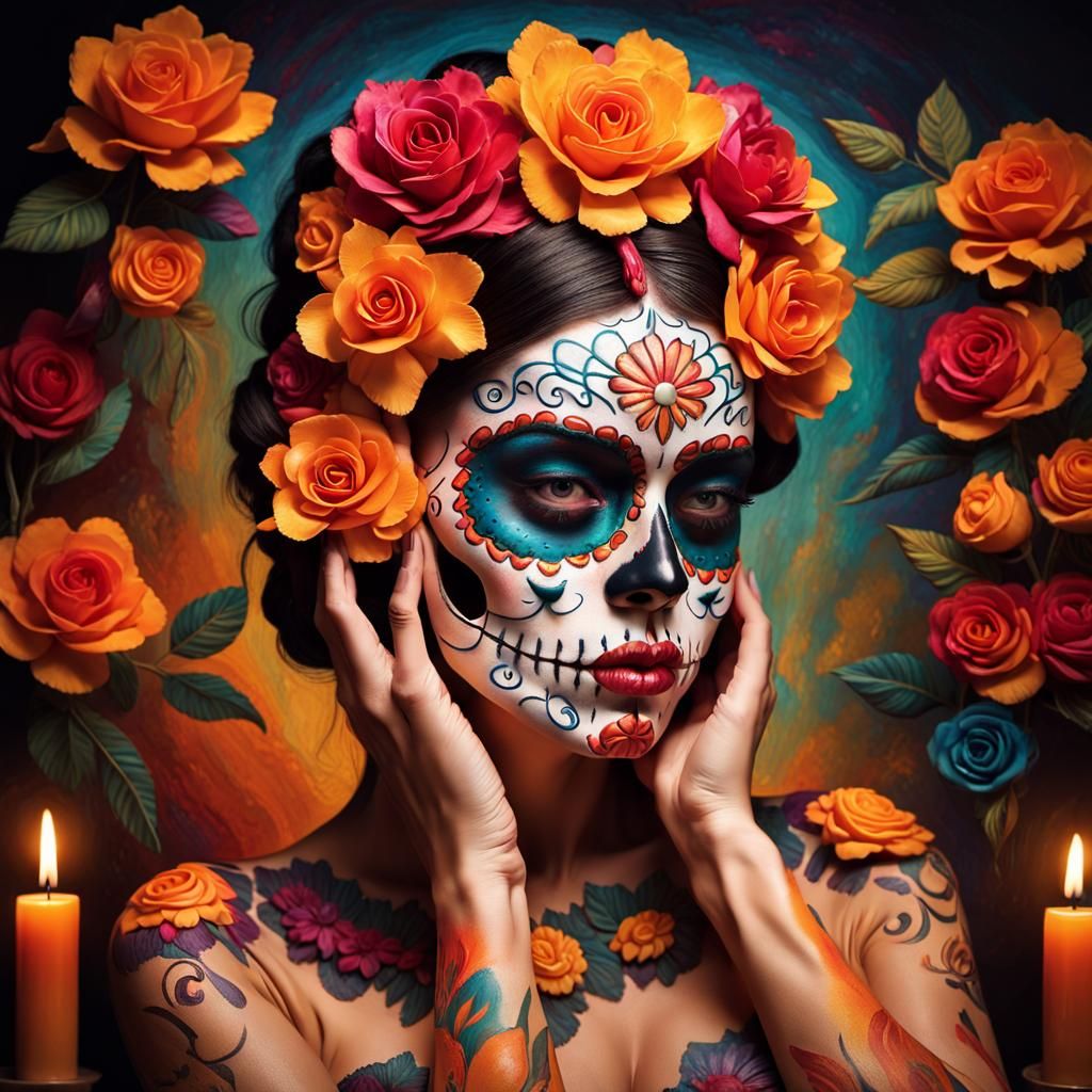Vibrant Sugar Skull Art Inspired by Mexican Folk Art