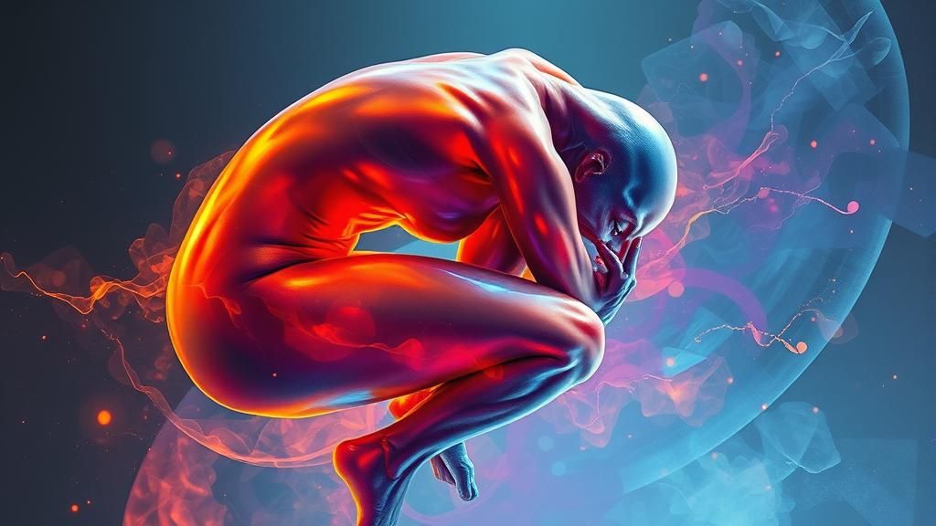 Abstract Humanoid with Iridescent Skin in Surrealist Style