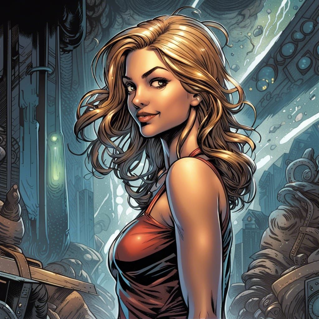 Comic Book Art of a Slim Woman