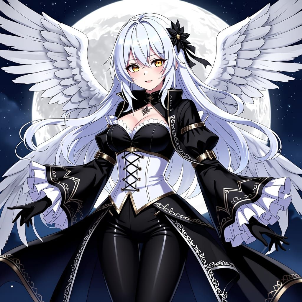 Mysterious Angel Gabriel in Gothic Attire