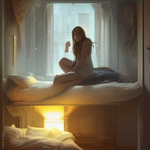 Detailed Portrait in Bedroom with Loft Bed