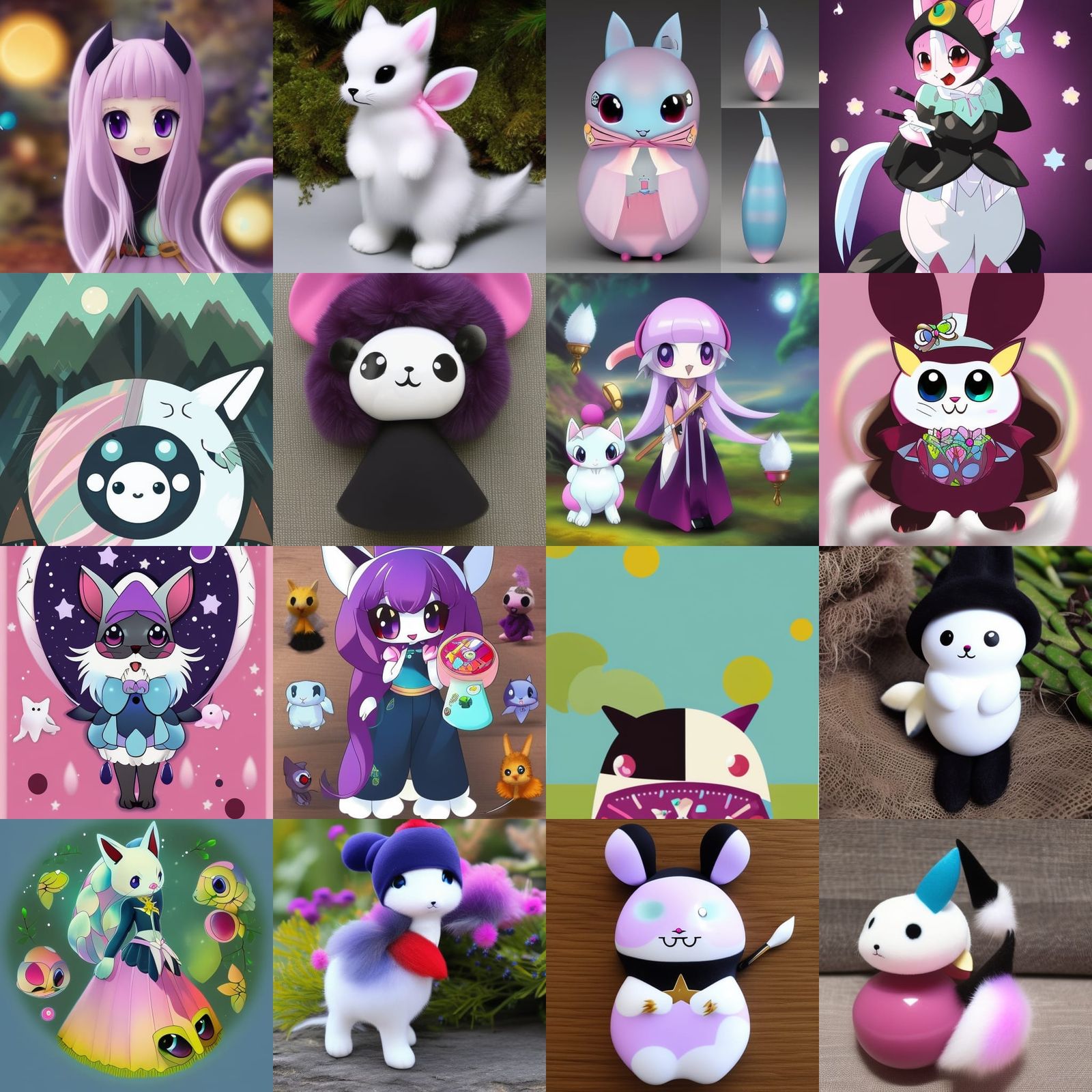 Cute Rabbit Witch Cartoon with Paintbrush Wand