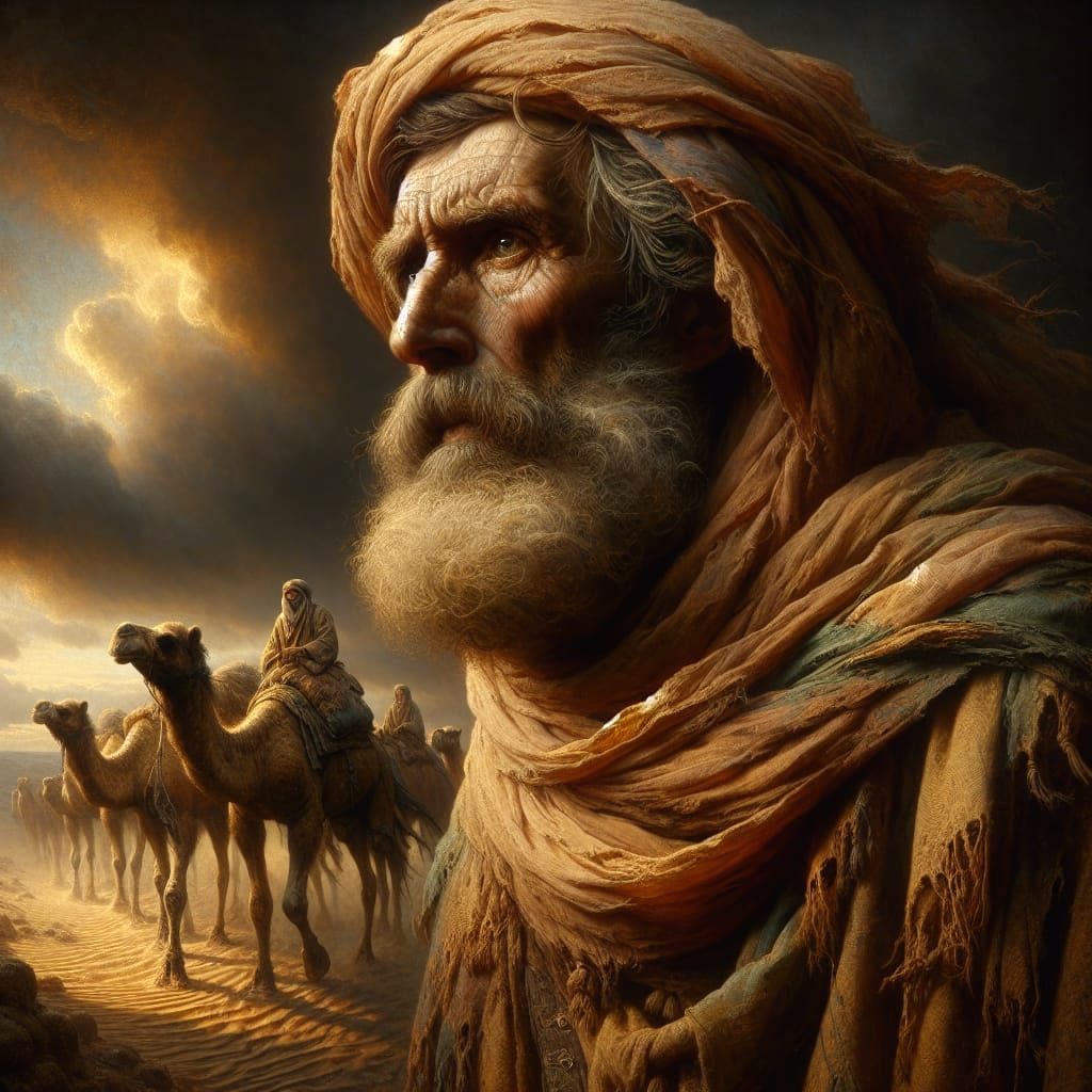 Weathered Bedouin Portrait in Dutch Style