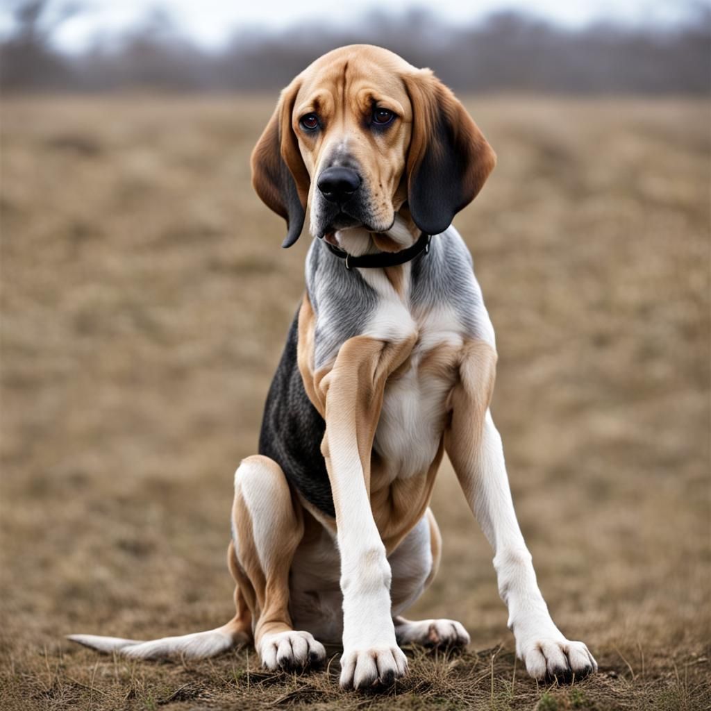 Bloodhound Beagle Mix Breed Dog Portrait