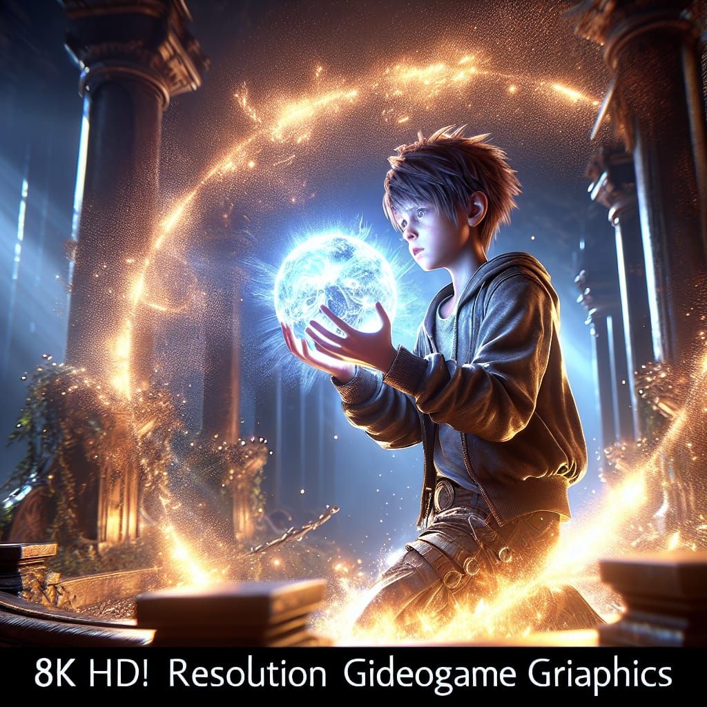 Boy Holding Life in 3D Game Cinematic
