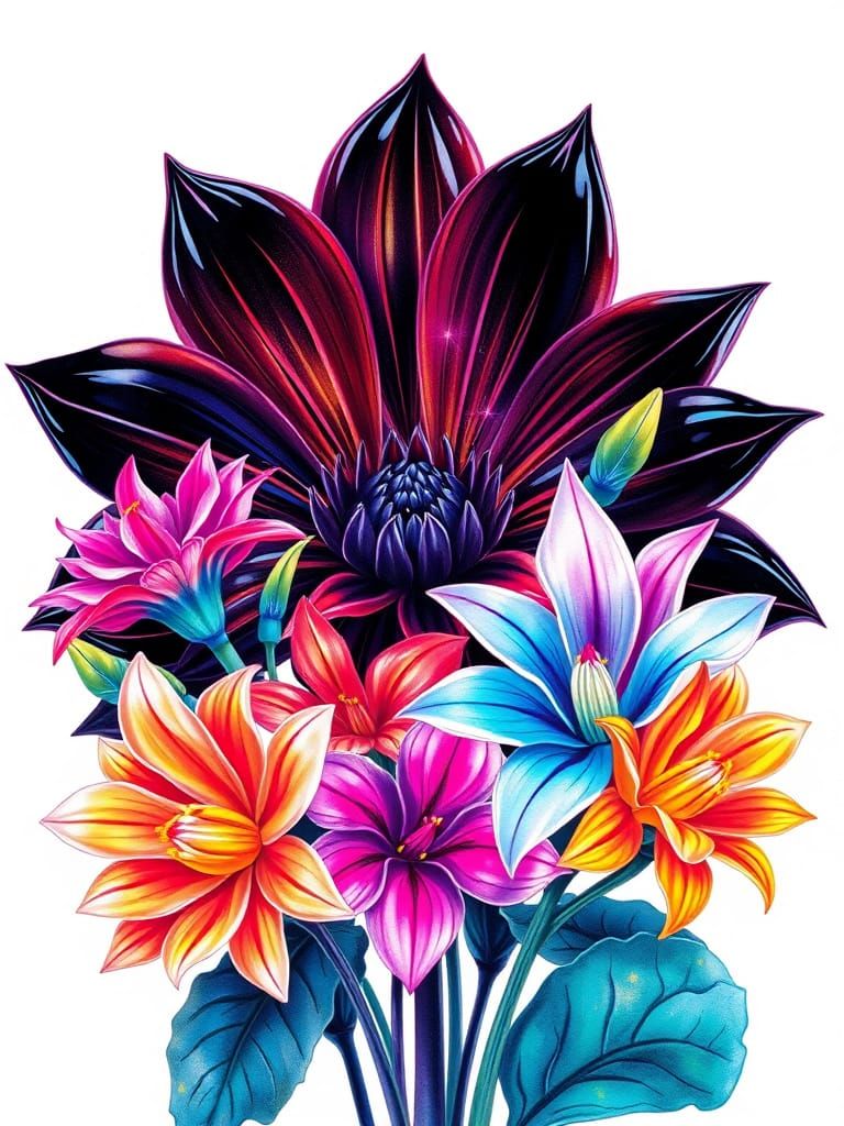 Neon Dahlia in Cosmic White