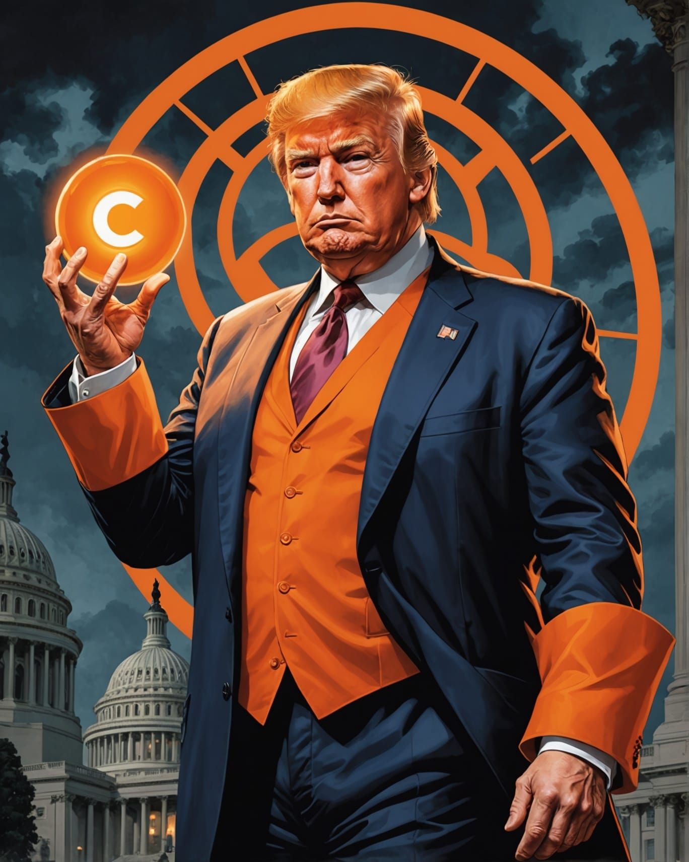 President Donald Trump as an Orange Lantern