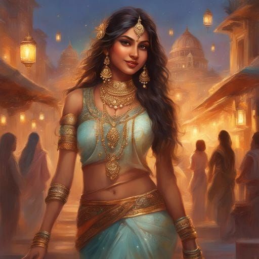 Beautiful Indian Girl Enjoying City Holiday