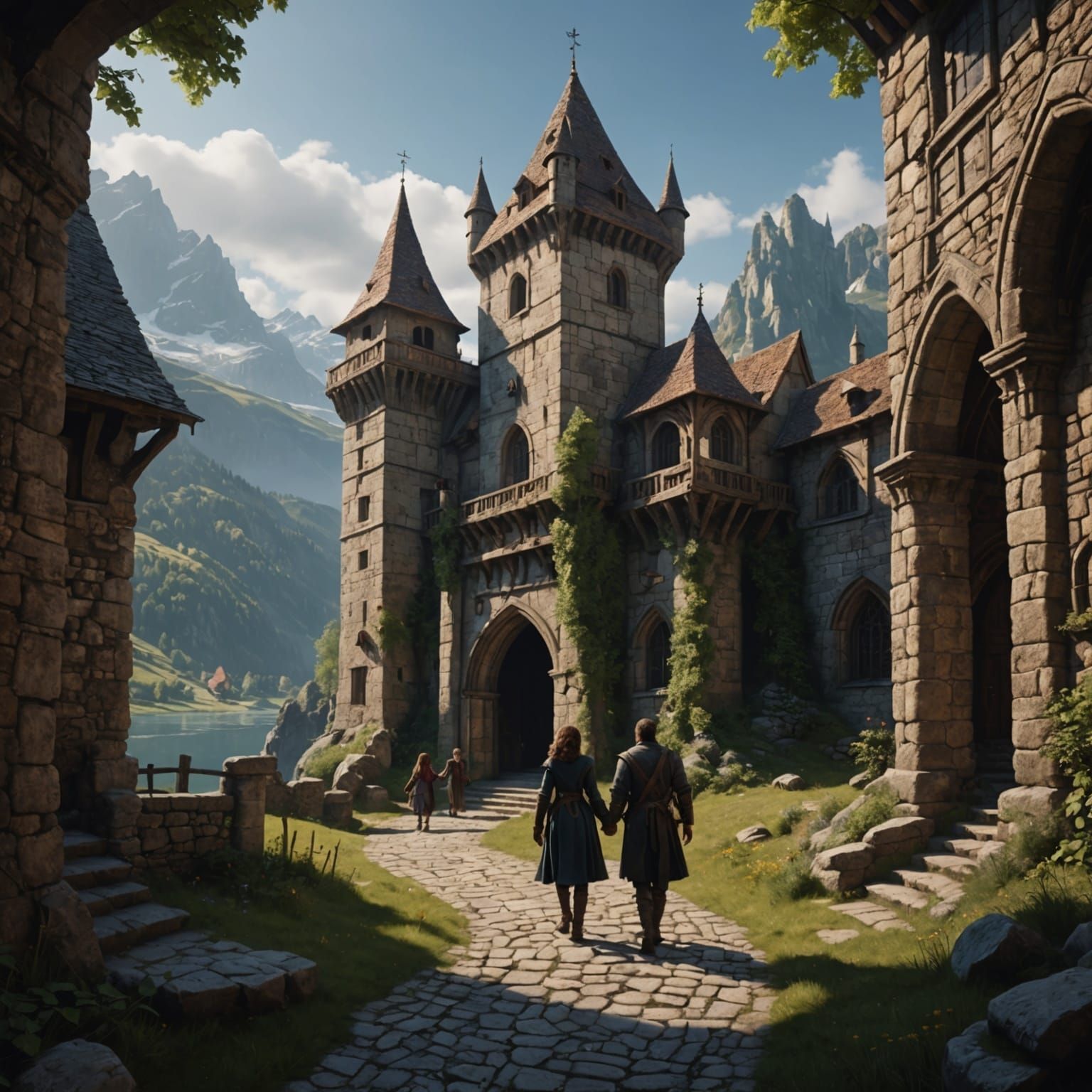 Medieval Gatehouse Family: Fantasy Concept Art