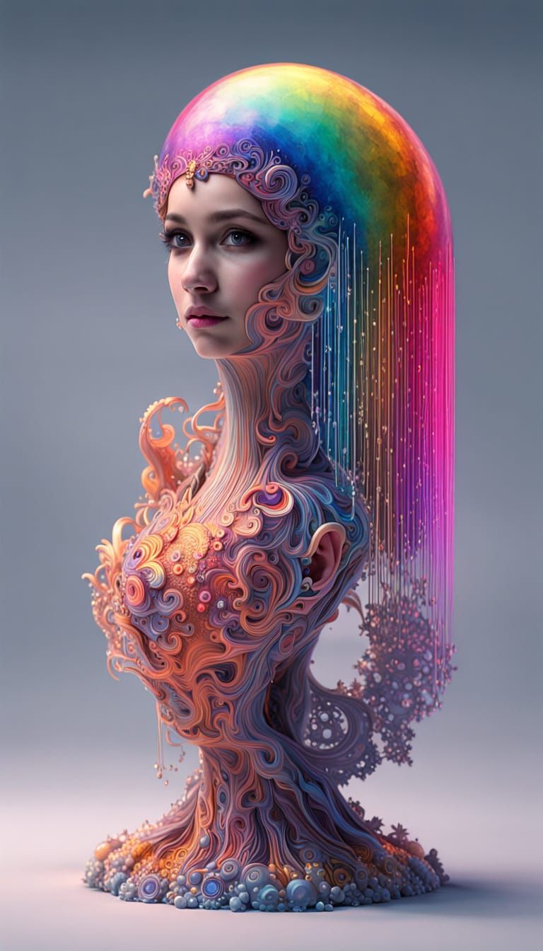 Magnum Gunshot Sound Waves in Rainbow Colors