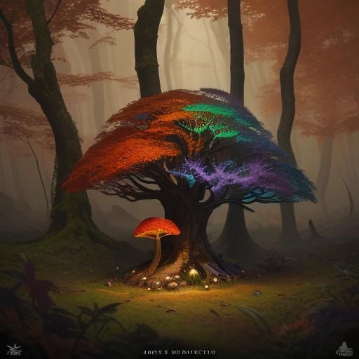 Falling Through a Glowing Autumnal Forest