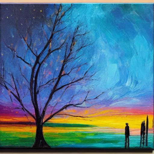 Neo-Expressionist Portrait of a Man in the Night