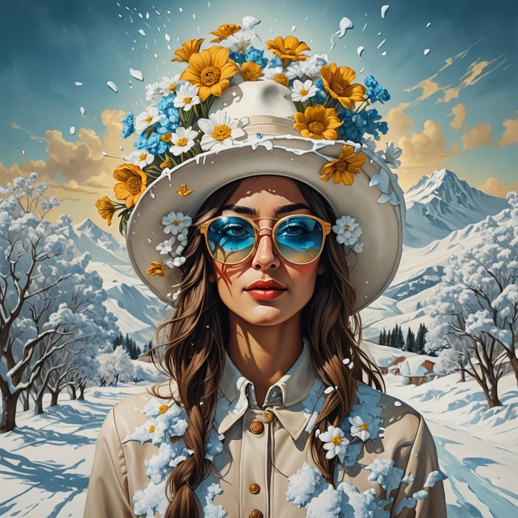 Split Art Portrait: Sadness and Joy in Surrealism