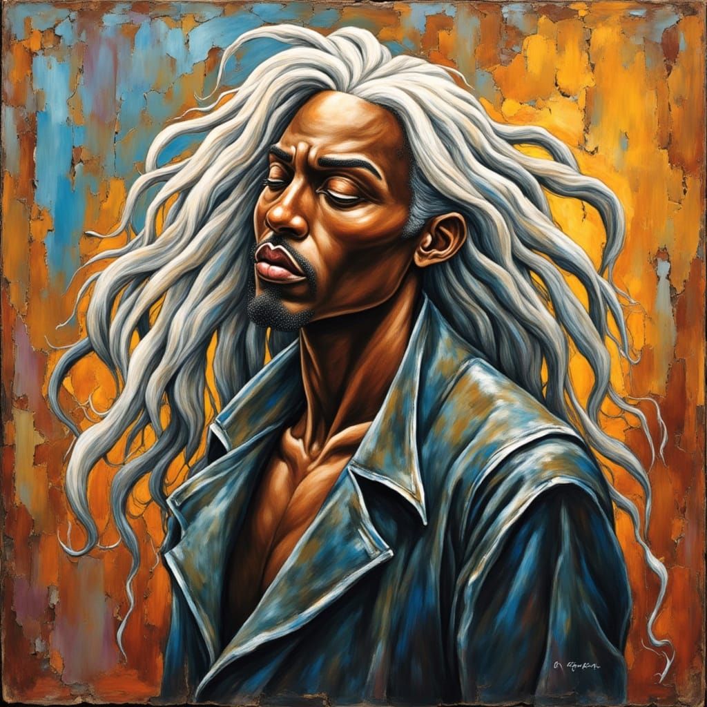 Abstract Portrait in Neo-Impressionist Expressionist Style