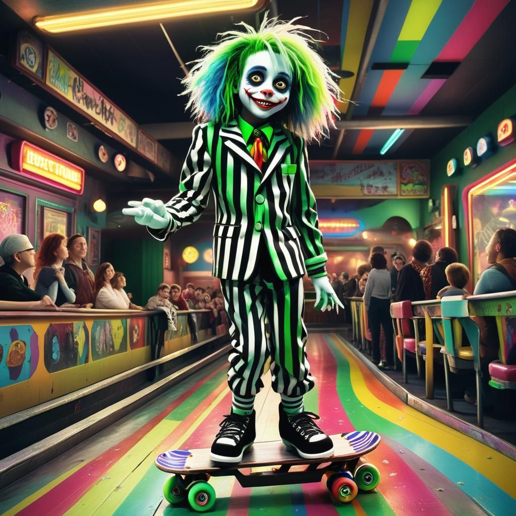 Chuckie Doll as Beetlejuice at Psychedelic Roller Rink