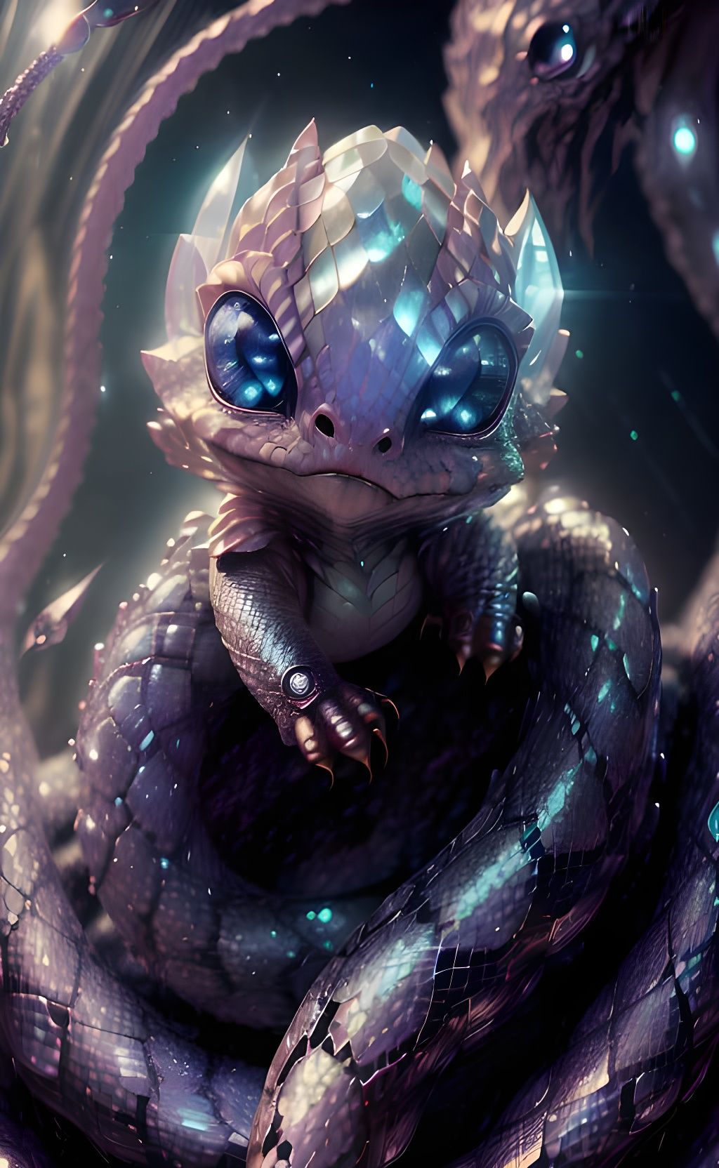 Diamond Reptile Creature with Cinematic Lighting