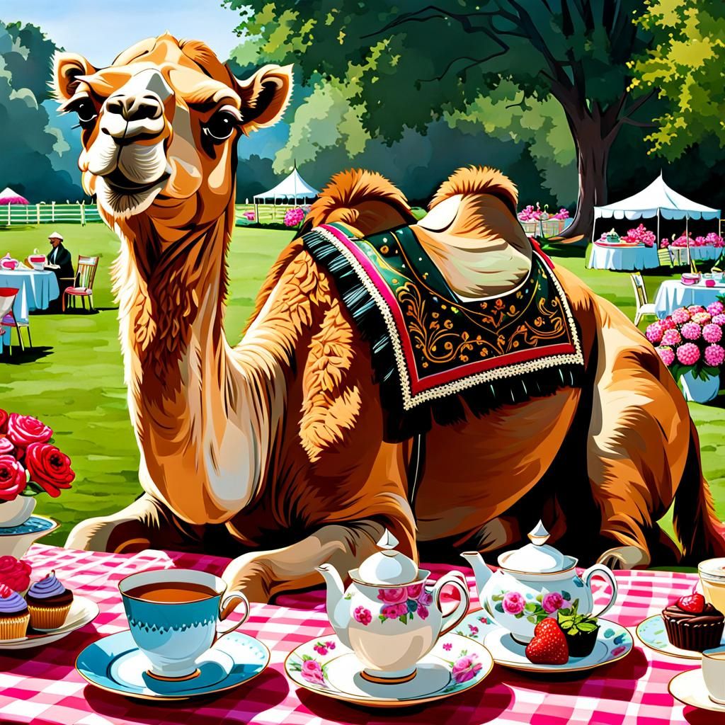 Camel-mile tea tea party