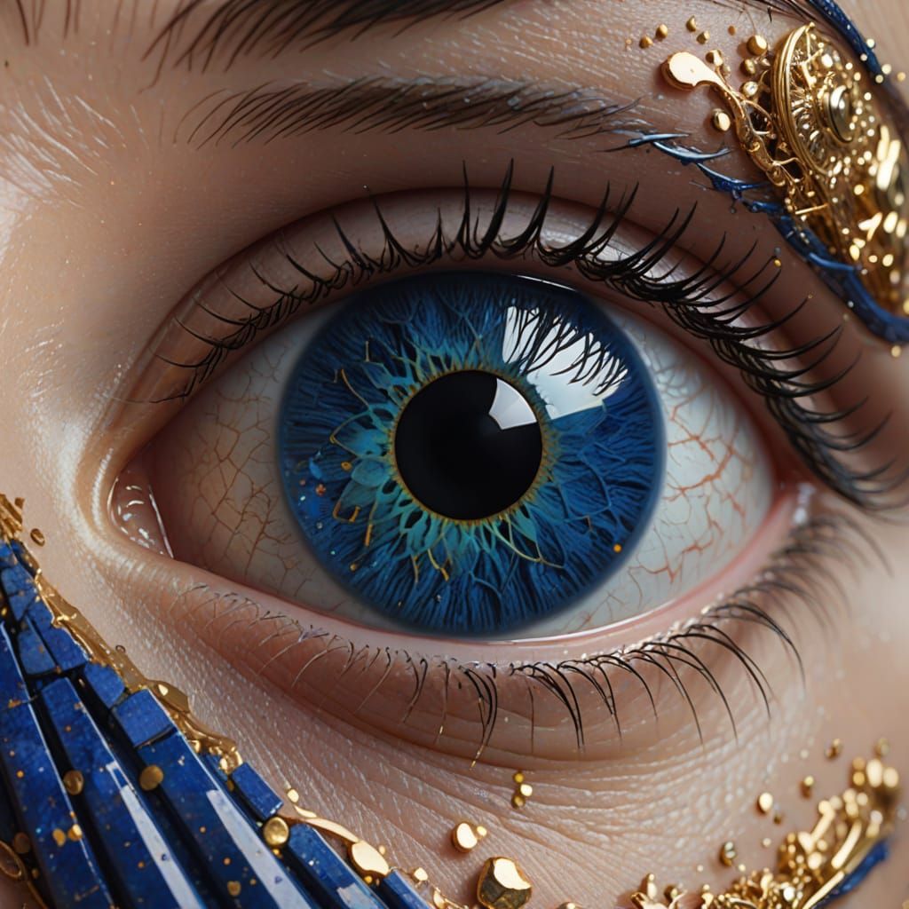 Lapis Lazuli Gemstone Eye Portrait