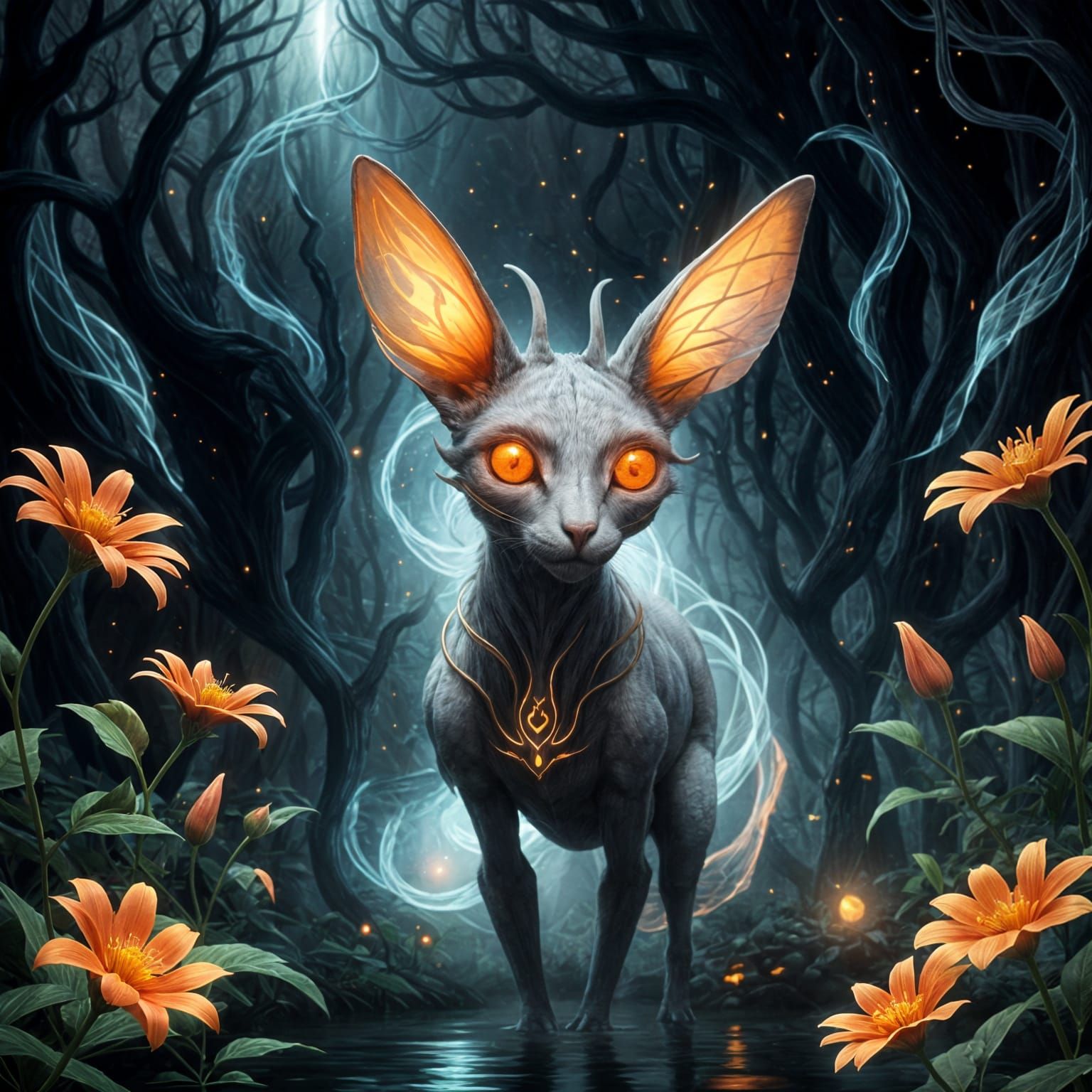 Ethereal Enchantress with Glowing Eyes