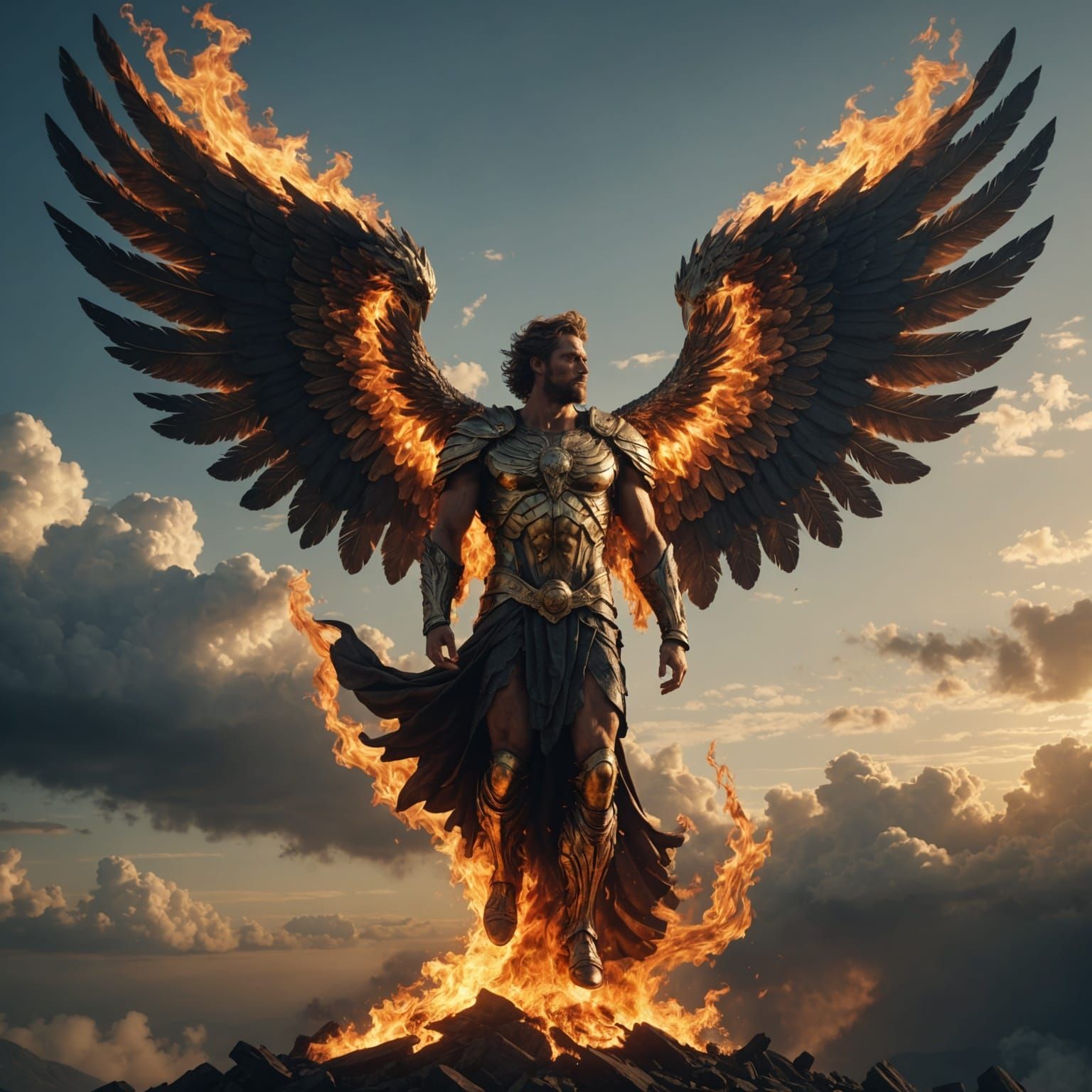 Icarus Made of Flames: Digital Matte Painting