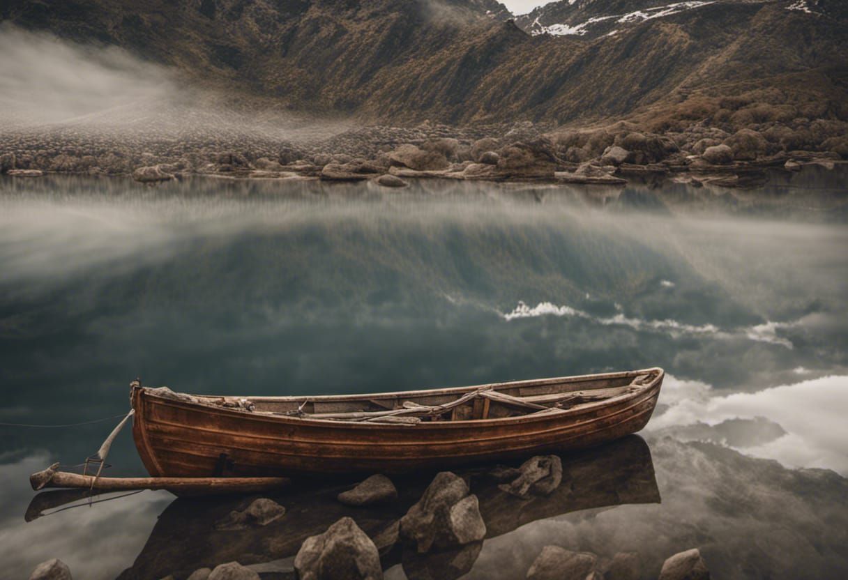 Hyperrealistic Walrus Sunrise in Fjord Landscape