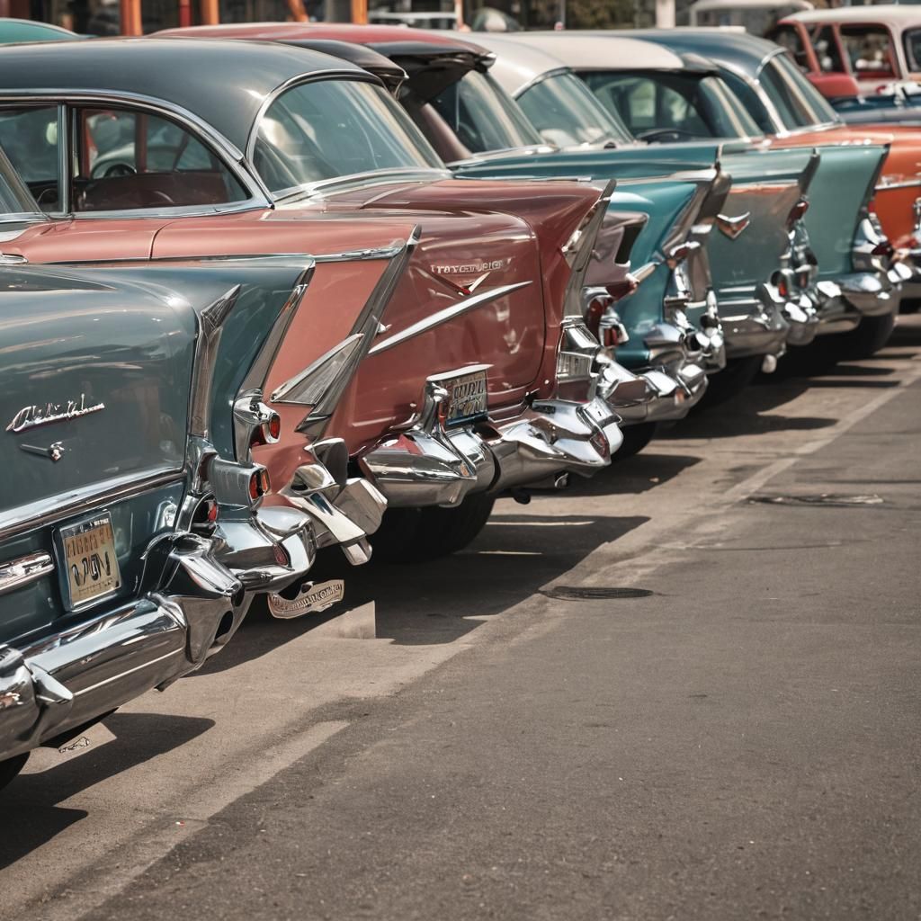 1957 Chevy Bel Airs at Retro Car Show