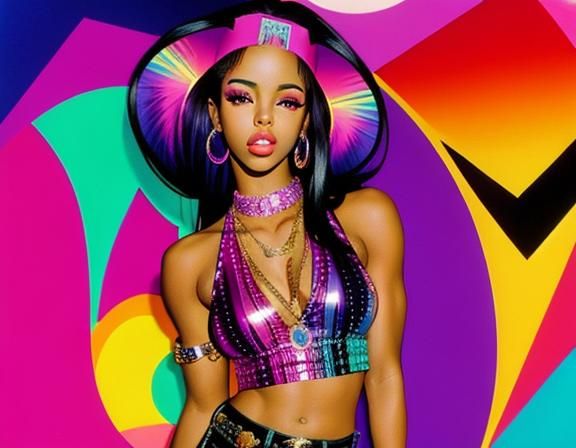 90s Retro Portrait with Memphis Design Elements