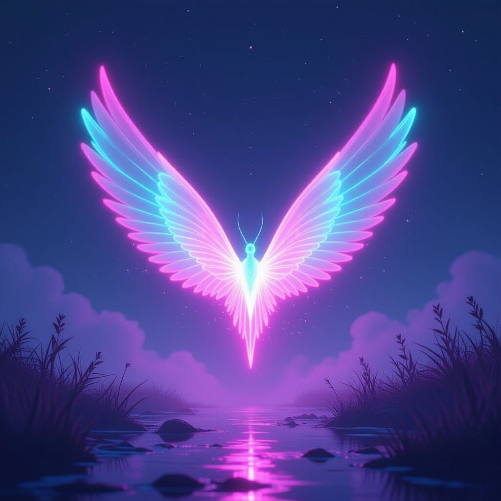 Bioluminescent Entity with Neon Glow