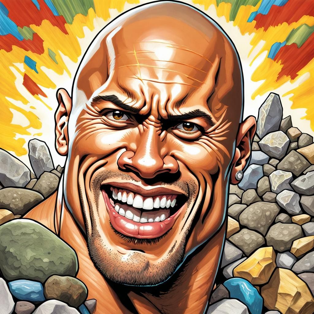 Cartoon Rock Dwayne Johnson Caricature