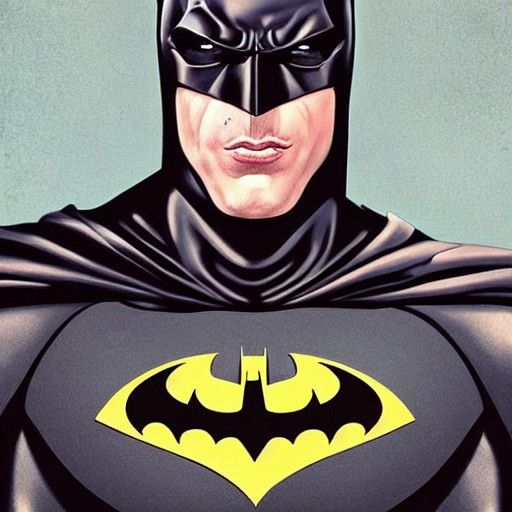 Batman Grotesque Portrait in Caricature Style