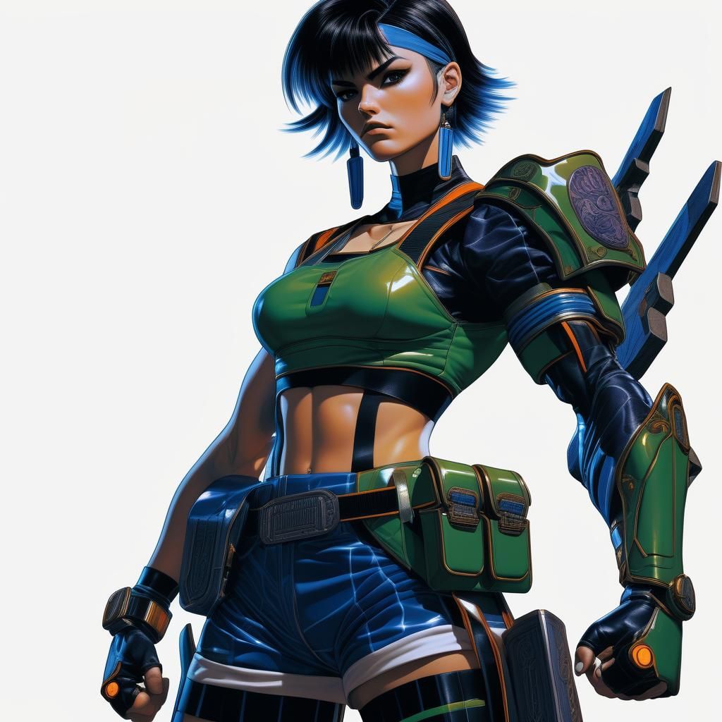 Futuristic Fighter Zola: Explosive Comic Book Illustration