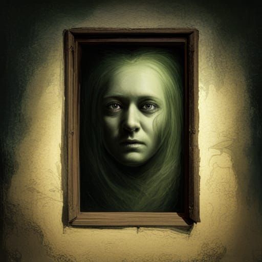 Eerie Ghost Face at Dark Window