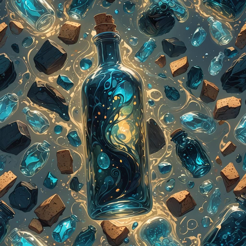 Glowing Bottle of Water with Deep Sea Cork