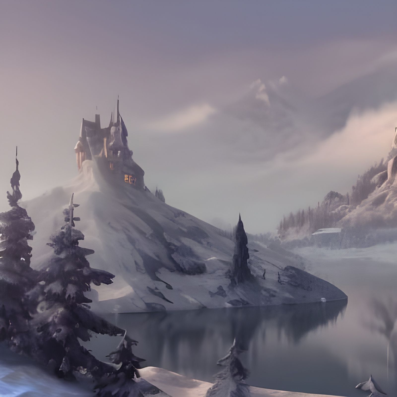 Winter Castle Fantasy Art in Unreal Engine 5